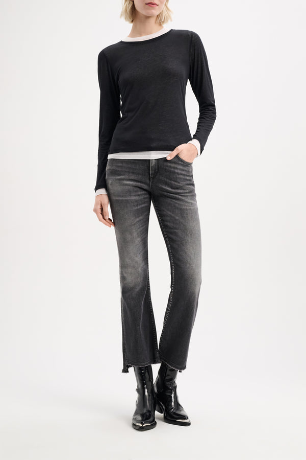 DOROTHEE SCHUMACHER LAYER LOVE SHIRT IN BLACK AND WHITE