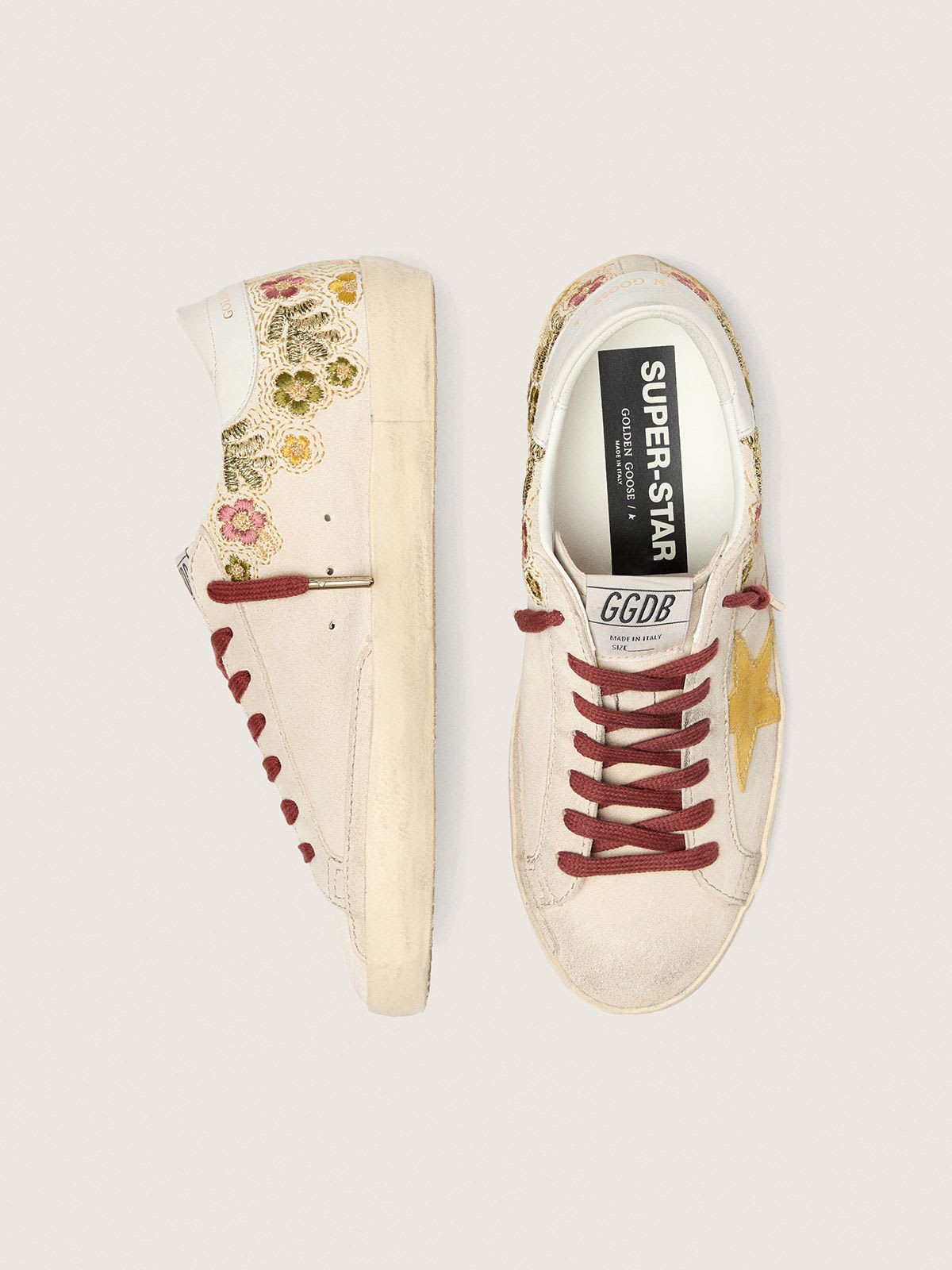GOLDEN GOOSE SUPER-STAR EMBROIDERY SUEDE STAR