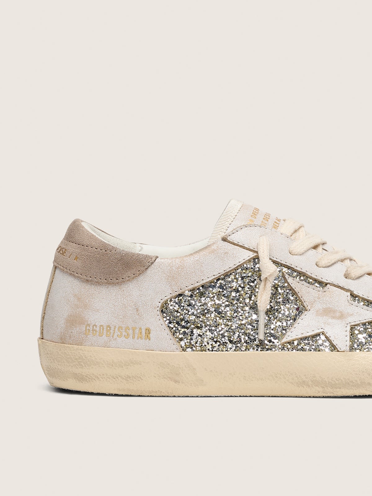 GOLDEN GOOSE SUPER-STAR WHITE/PLATINUM/BEIGE