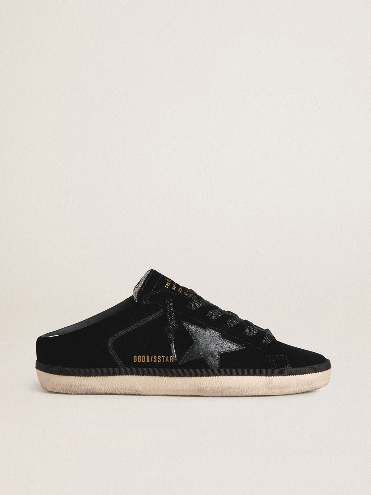 GOLDEN GOOSE SUPER-STAR SABOT BLACK GLITTER