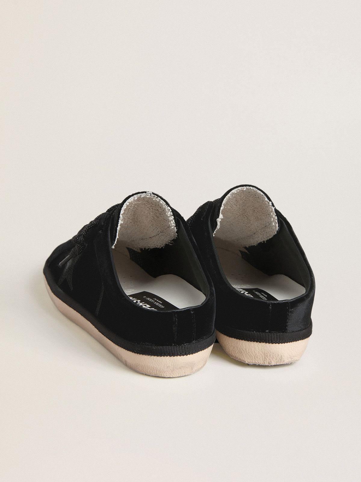 GOLDEN GOOSE SUPER-STAR SABOT BLACK GLITTER