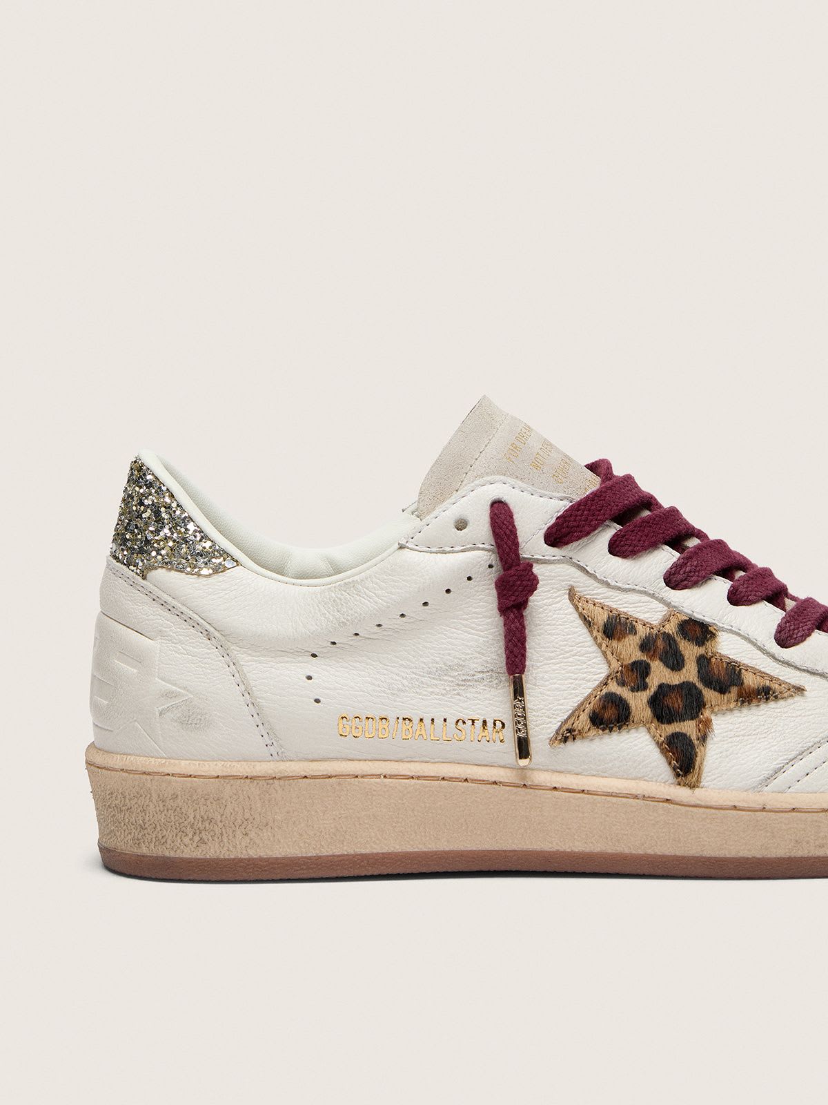 GOLDEN GOOSE BALL-STAR PLATINUM GLITTER LEOPARD STAR