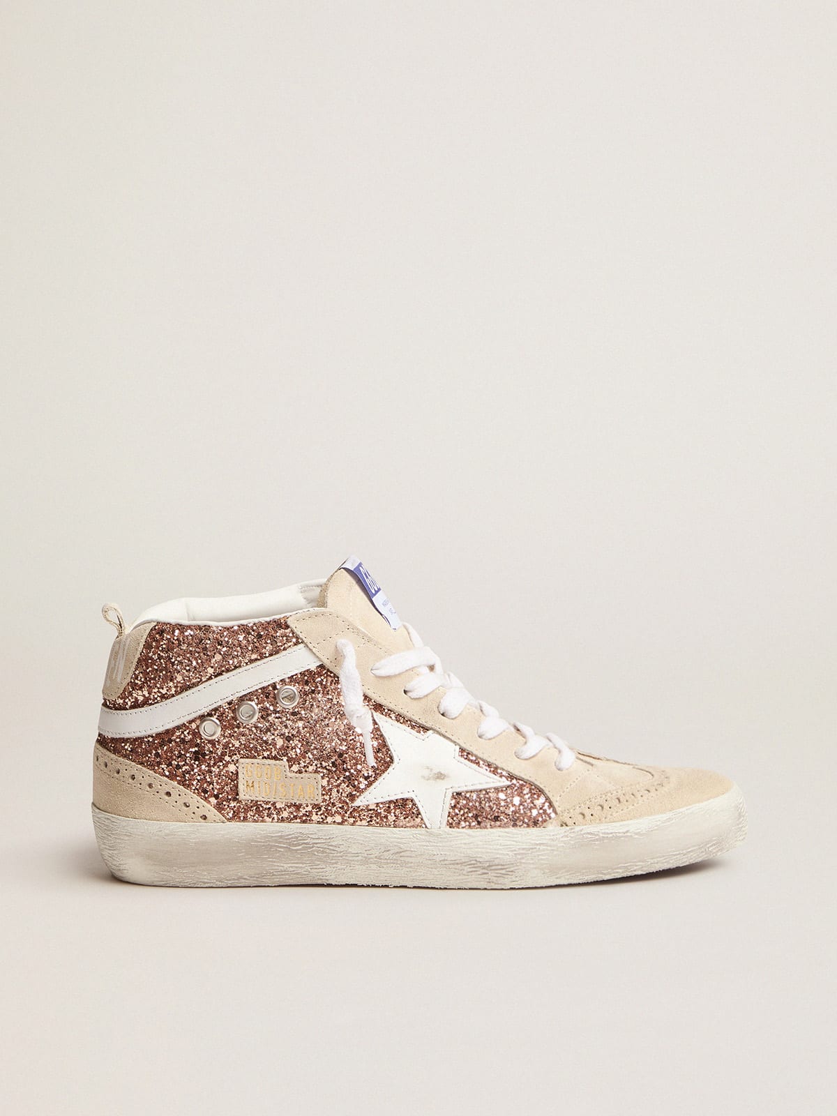 GOLDEN GOOSE MID-STAR GLITTER/PEACH