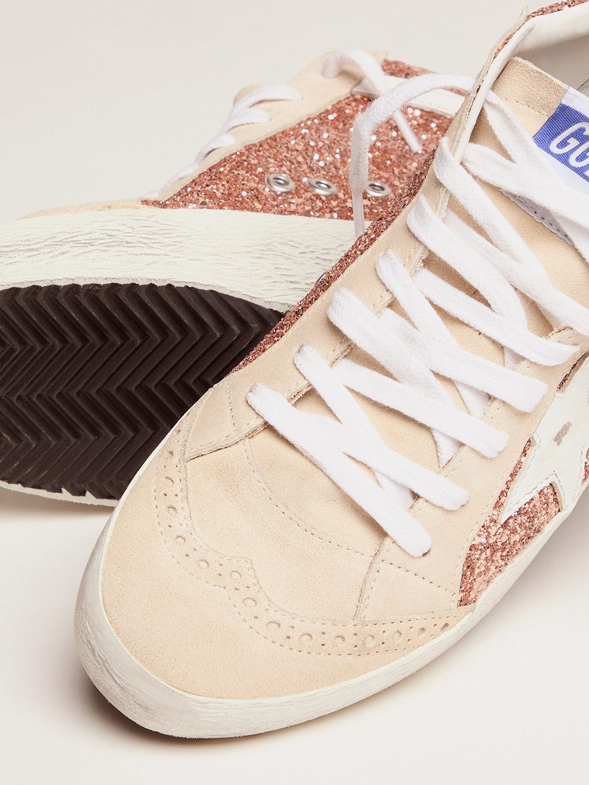 GOLDEN GOOSE MID-STAR GLITTER/PEACH
