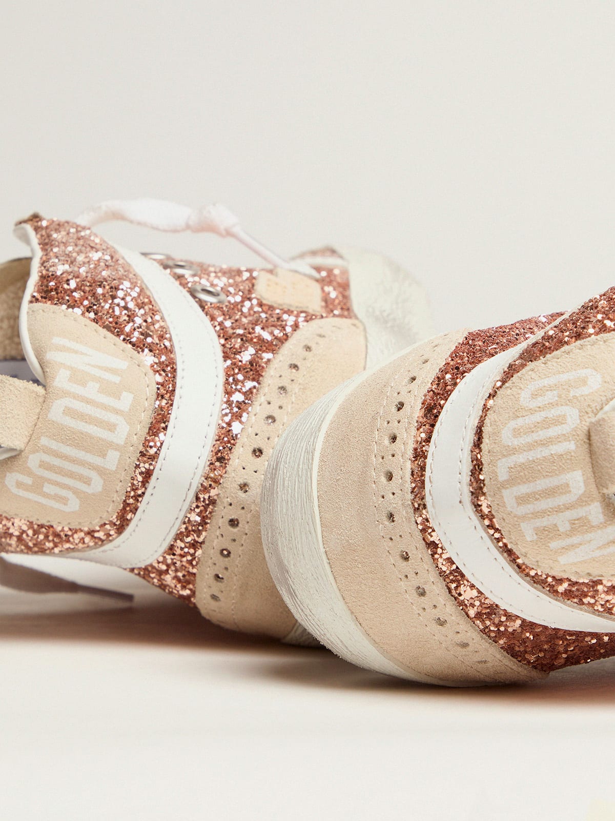 GOLDEN GOOSE MID-STAR GLITTER/PEACH