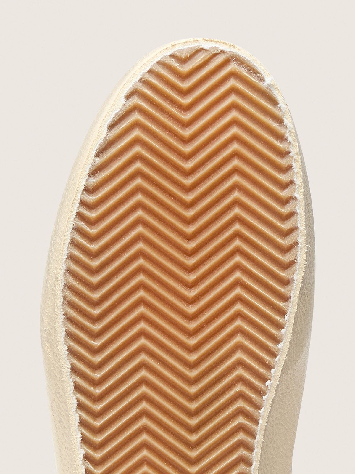 GOLDEN GOOSE MID-STAR BEIGE LEATHER PLATINUM GLITTER