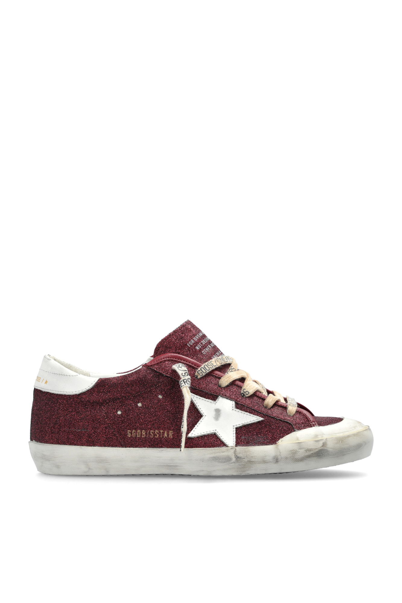 GOLDEN GOOSE SUPER STAR GLITTER BORDEAUX & WHITE