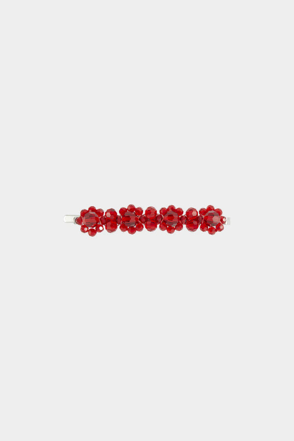 SIMONE ROCHA FLORAL HAIRCLIP IN RED