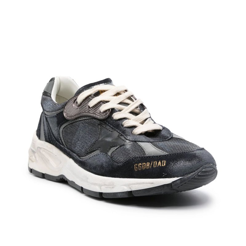 GOLDEN GOOSE THE DAD STAR SNEAKERS IN NAVY, SILVER & BLACK