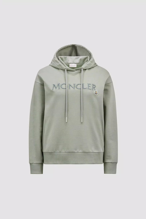 MONCLER SAGE GREEN EMBROIDERED HOODIE