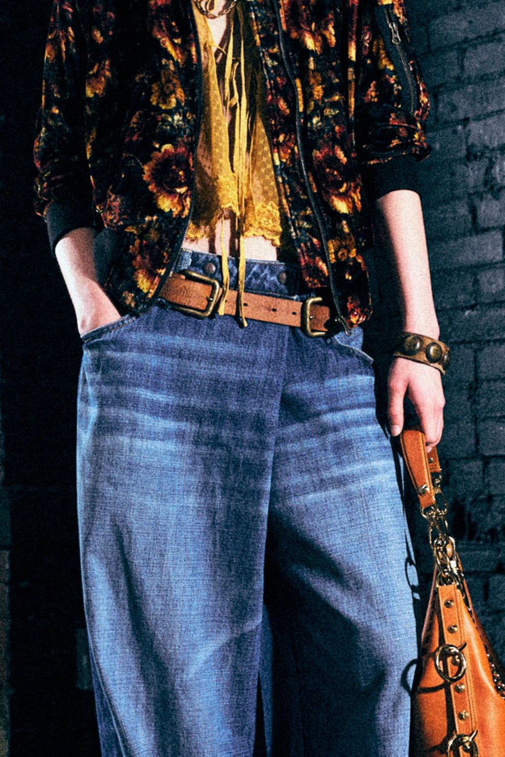 R13 NICO WRAP JEANS RAINEBLUE