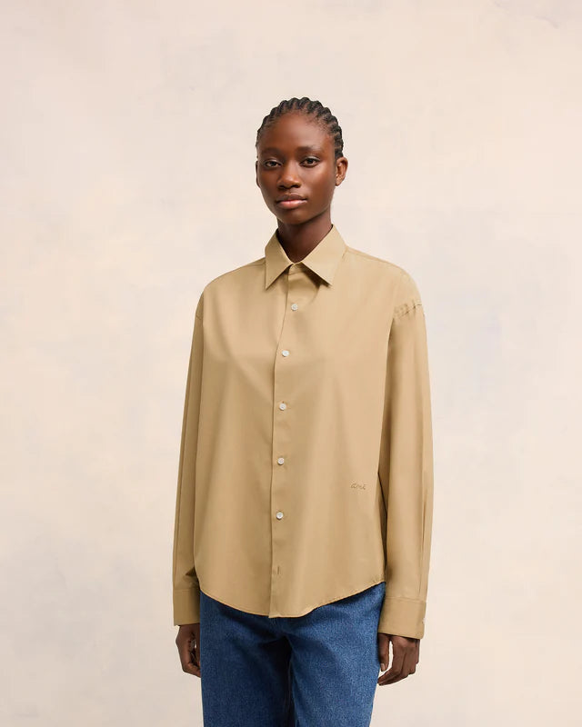 AMI PARIS BOXY FIT SHIRT SAND