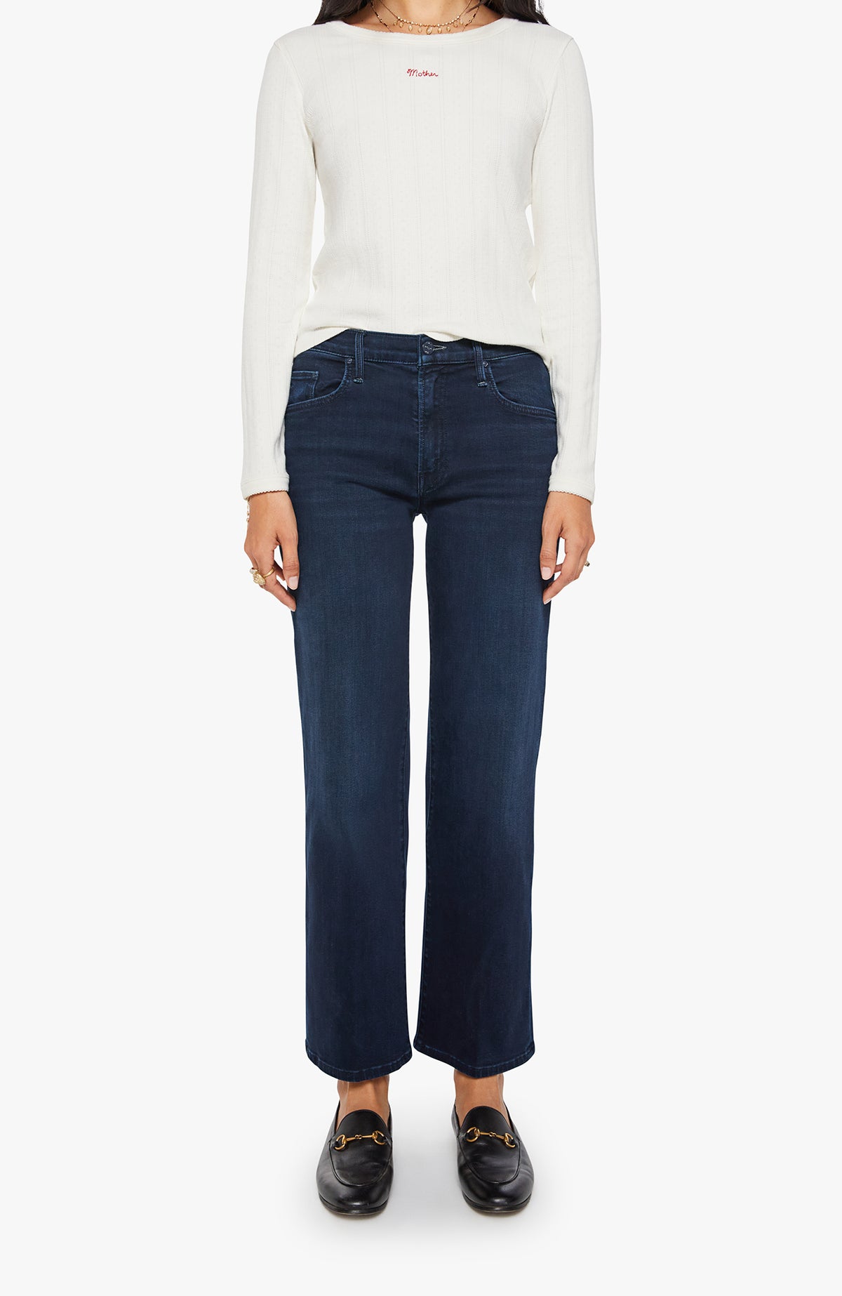 MOTHER MID RISE RAMBLER - CHIP ON SHOULDER
