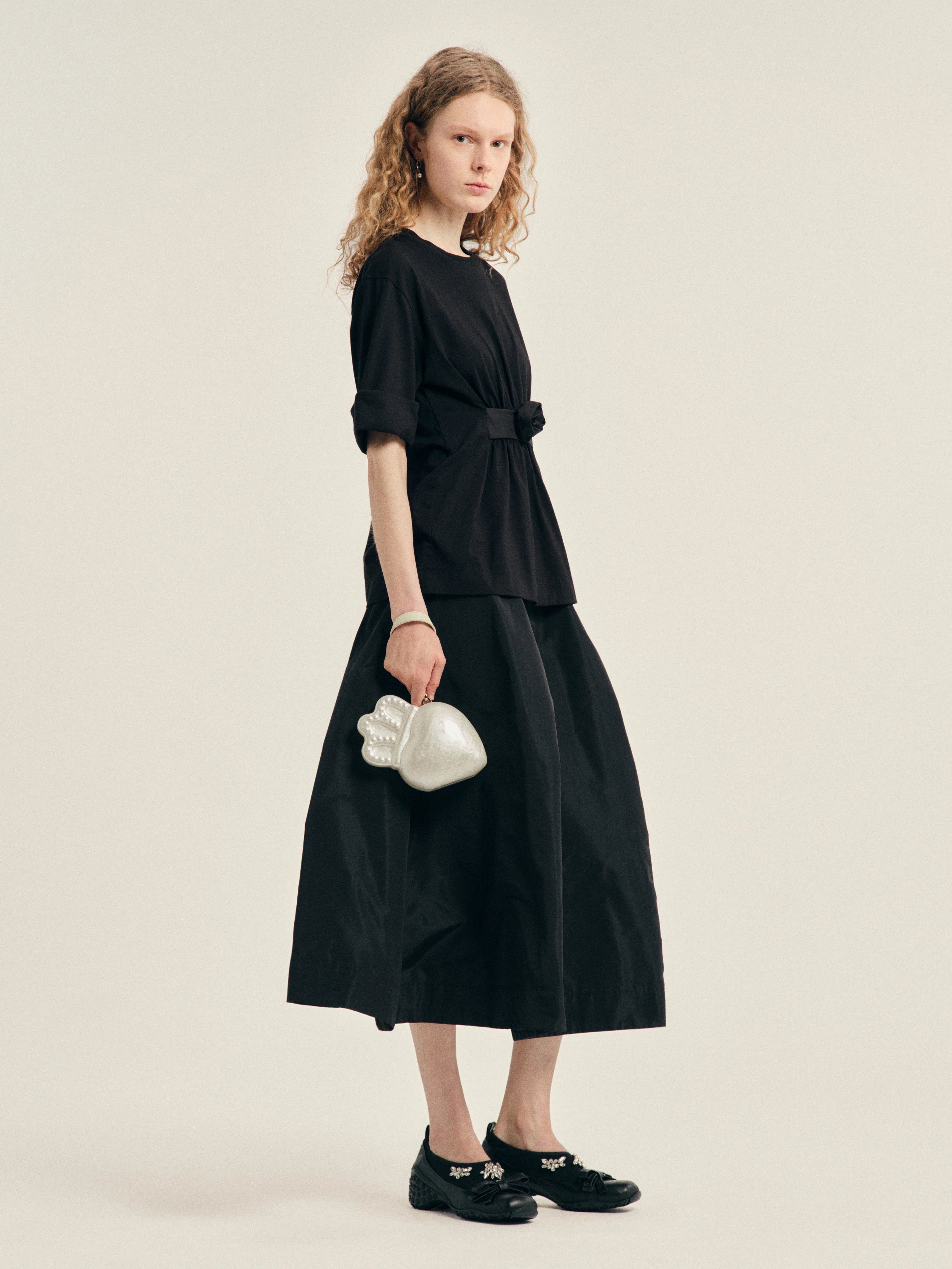 SIMONE ROCHA GATHERED ROSE-WIRE BOY T-SHIRT