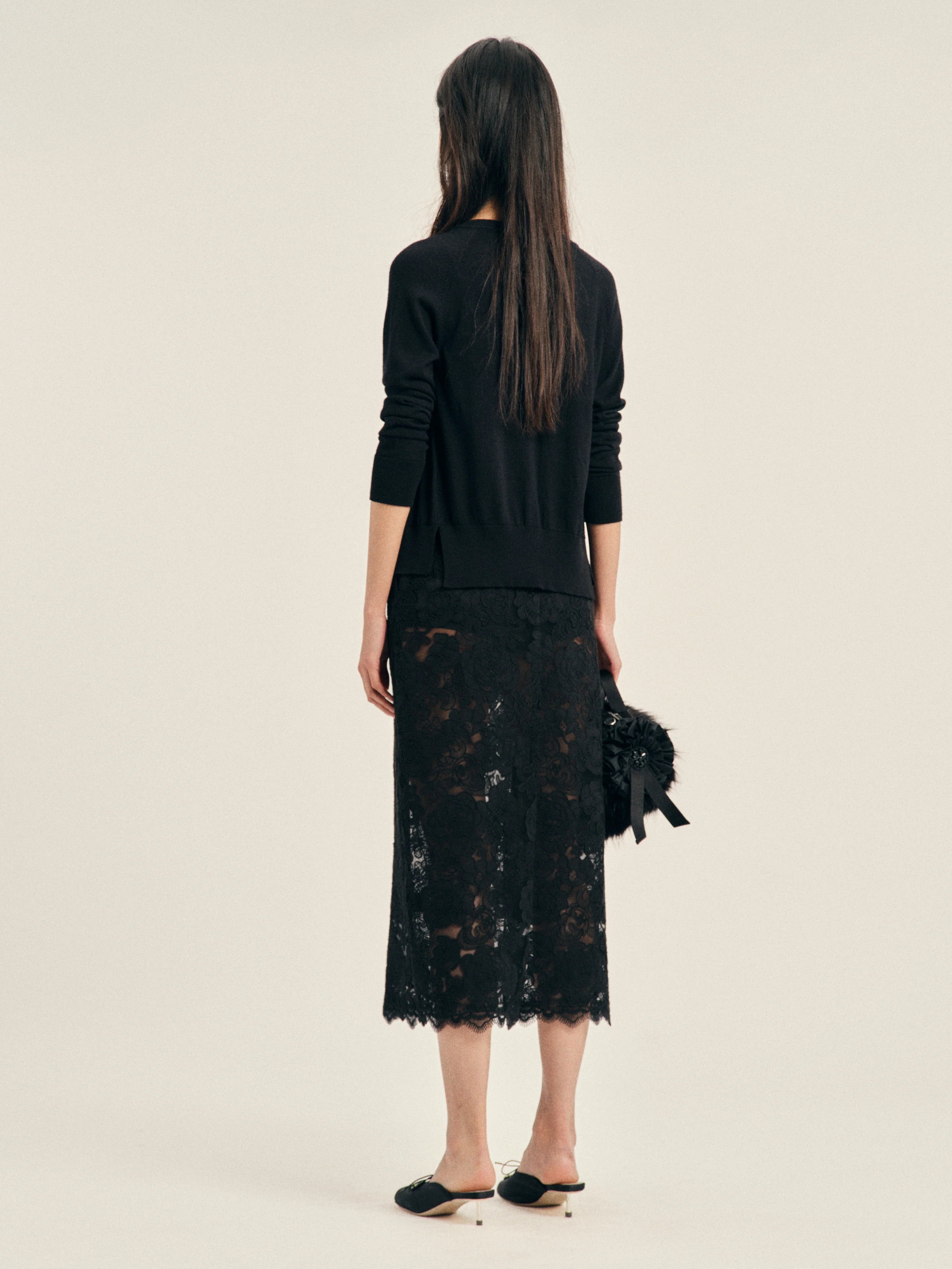SIMONE ROCHA EMBELLISHED CLASSIC MERINO SILK CARDIGAN