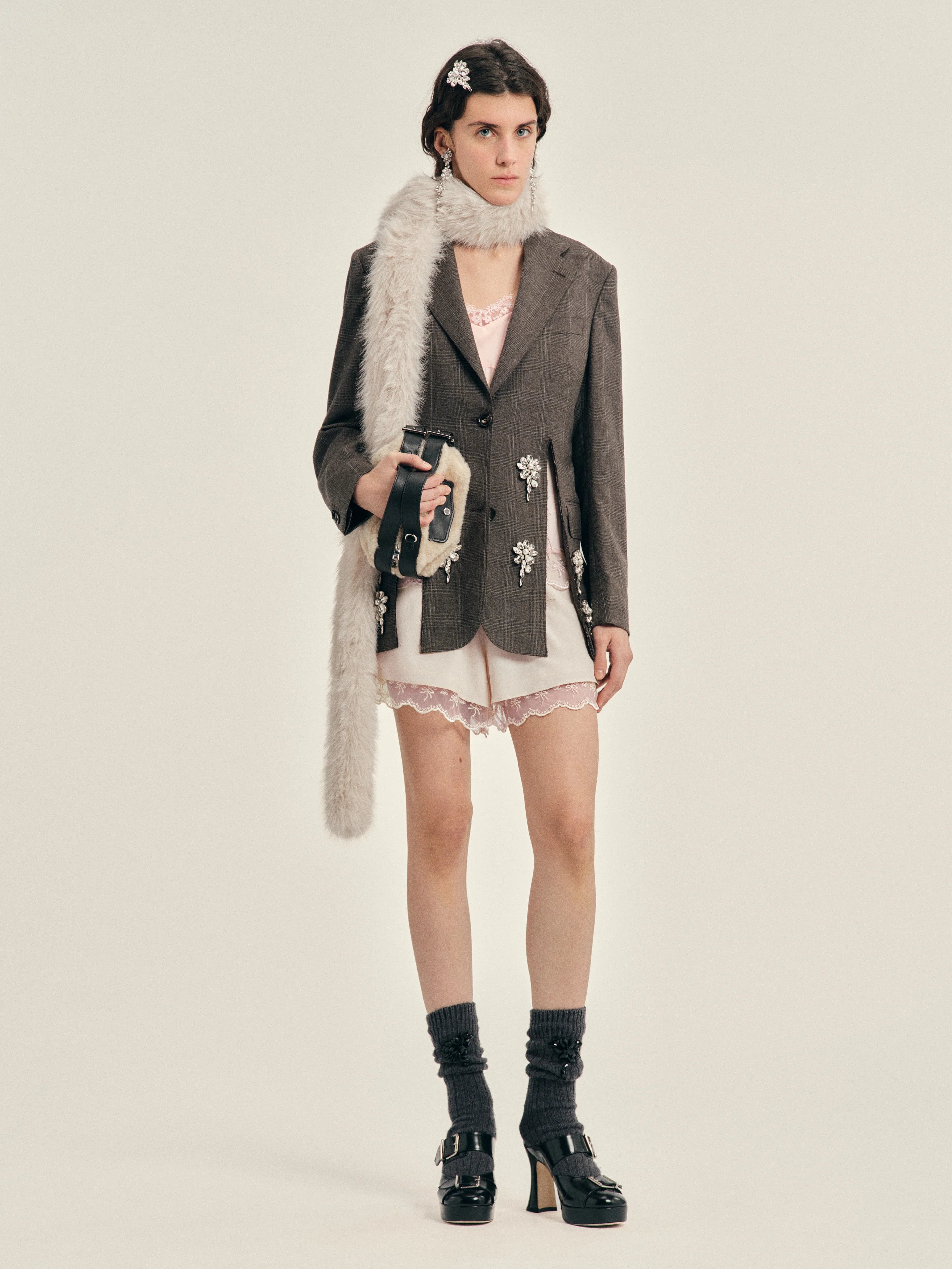 SIMONE ROCHA EMBELLISHED HEM SLICE JACKET