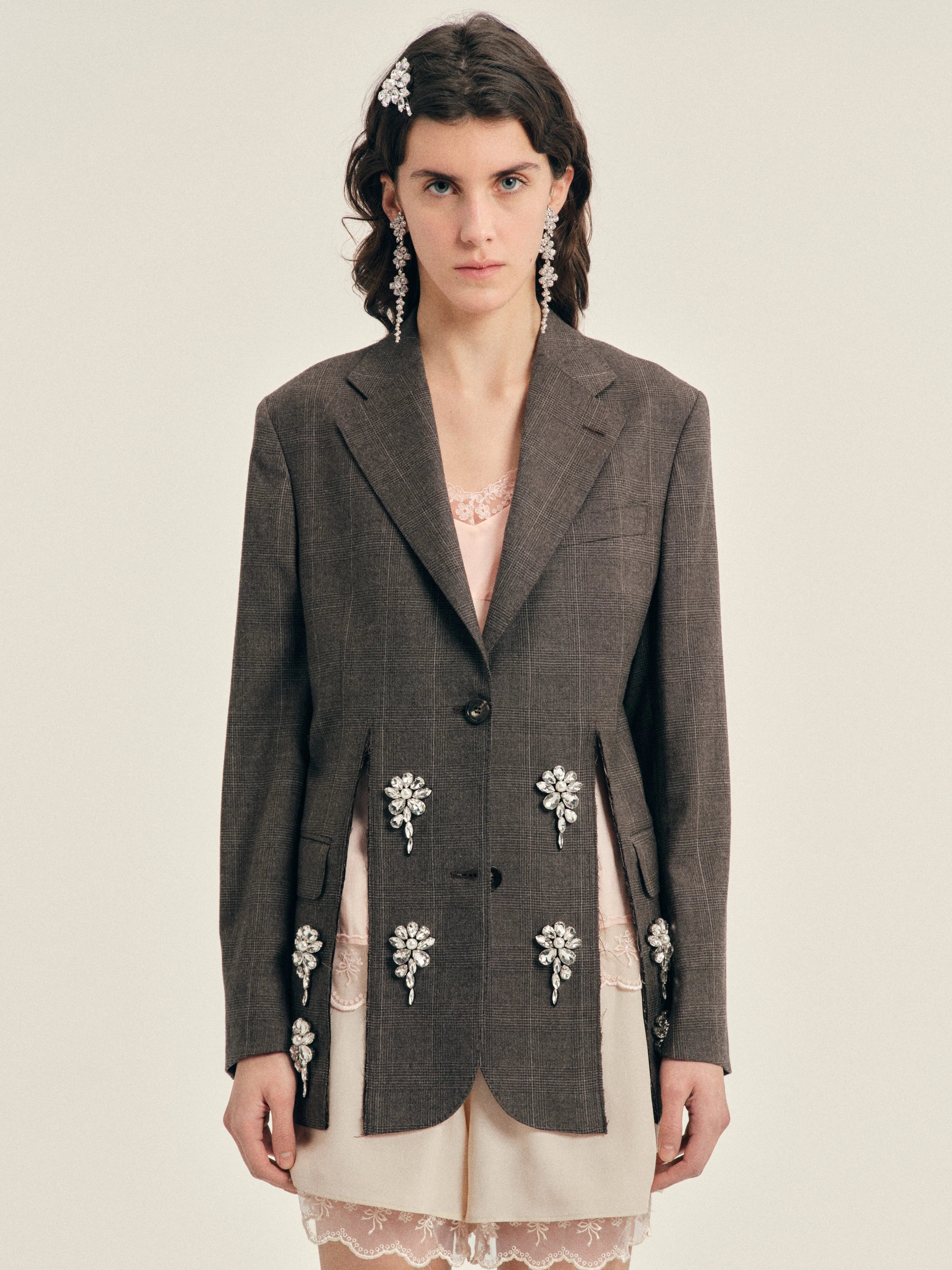SIMONE ROCHA EMBELLISHED HEM SLICE JACKET