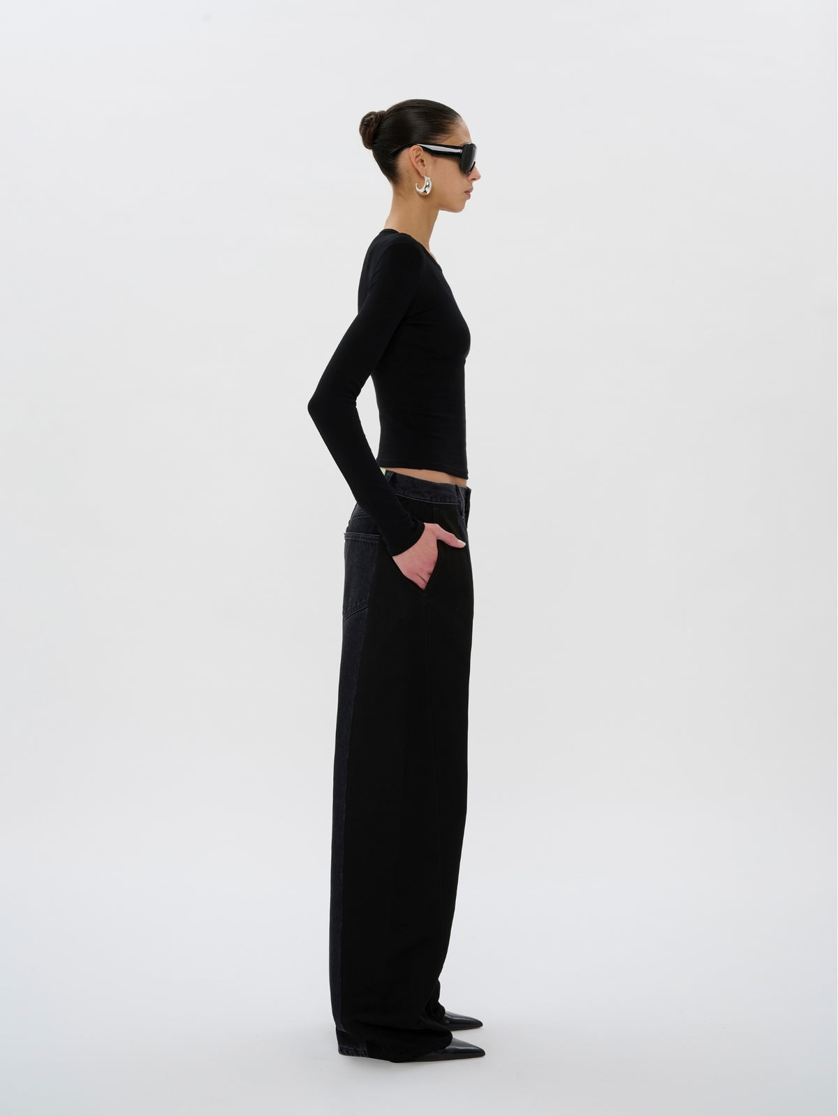 HAIKURE CLYDE SHORT LENGTH USED BLACK JEANS