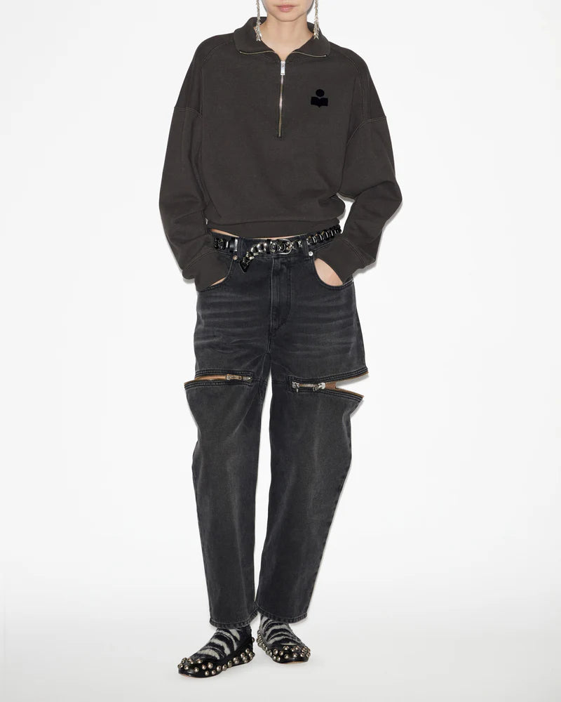 ISABEL MARANT FADED BLACK ROSS SWEATSHIRT