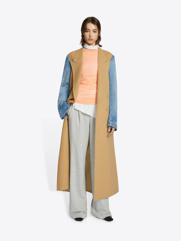 DRIES VAN NOTEN DENIM SLEEVED COAT