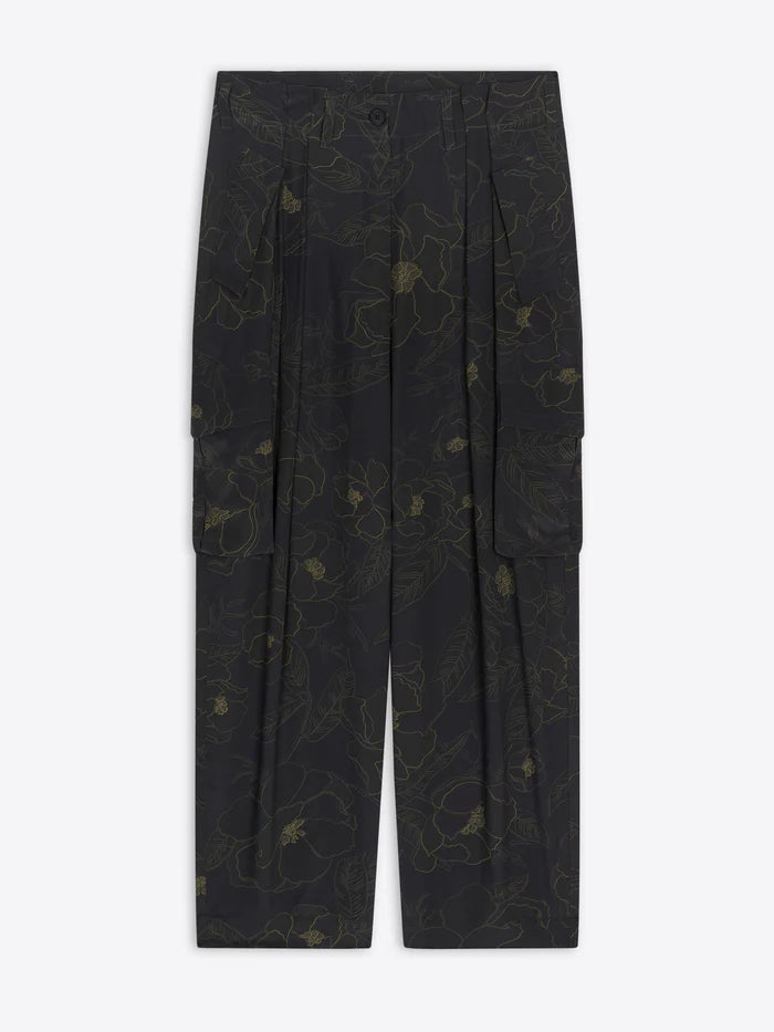 DRIES VAN NOTEN SILK WORKWEAR TROUSERS