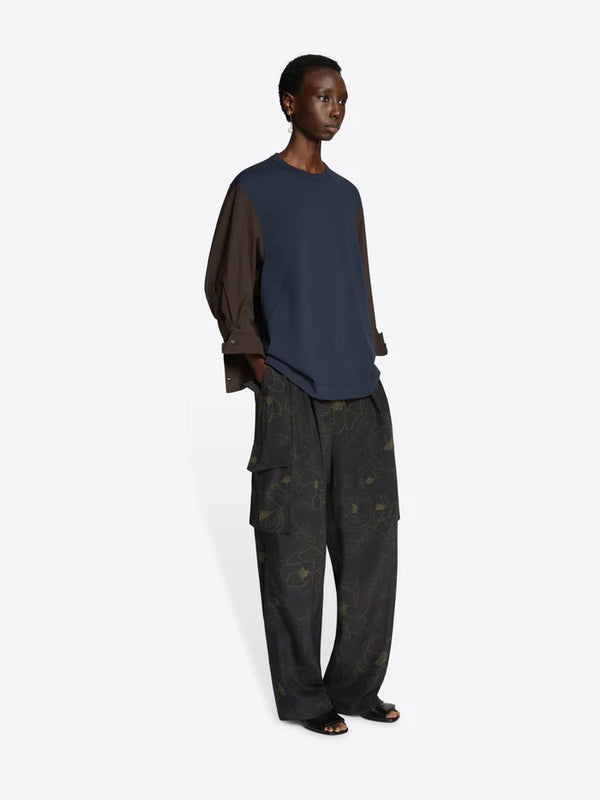 DRIES VAN NOTEN SILK WORKWEAR TROUSERS