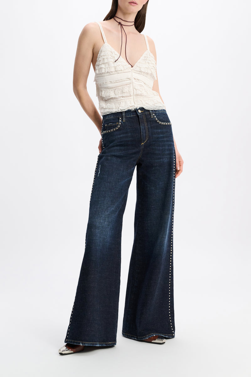 DOROTHEE SCHUMACHER DARK BLUE STUD JEANS