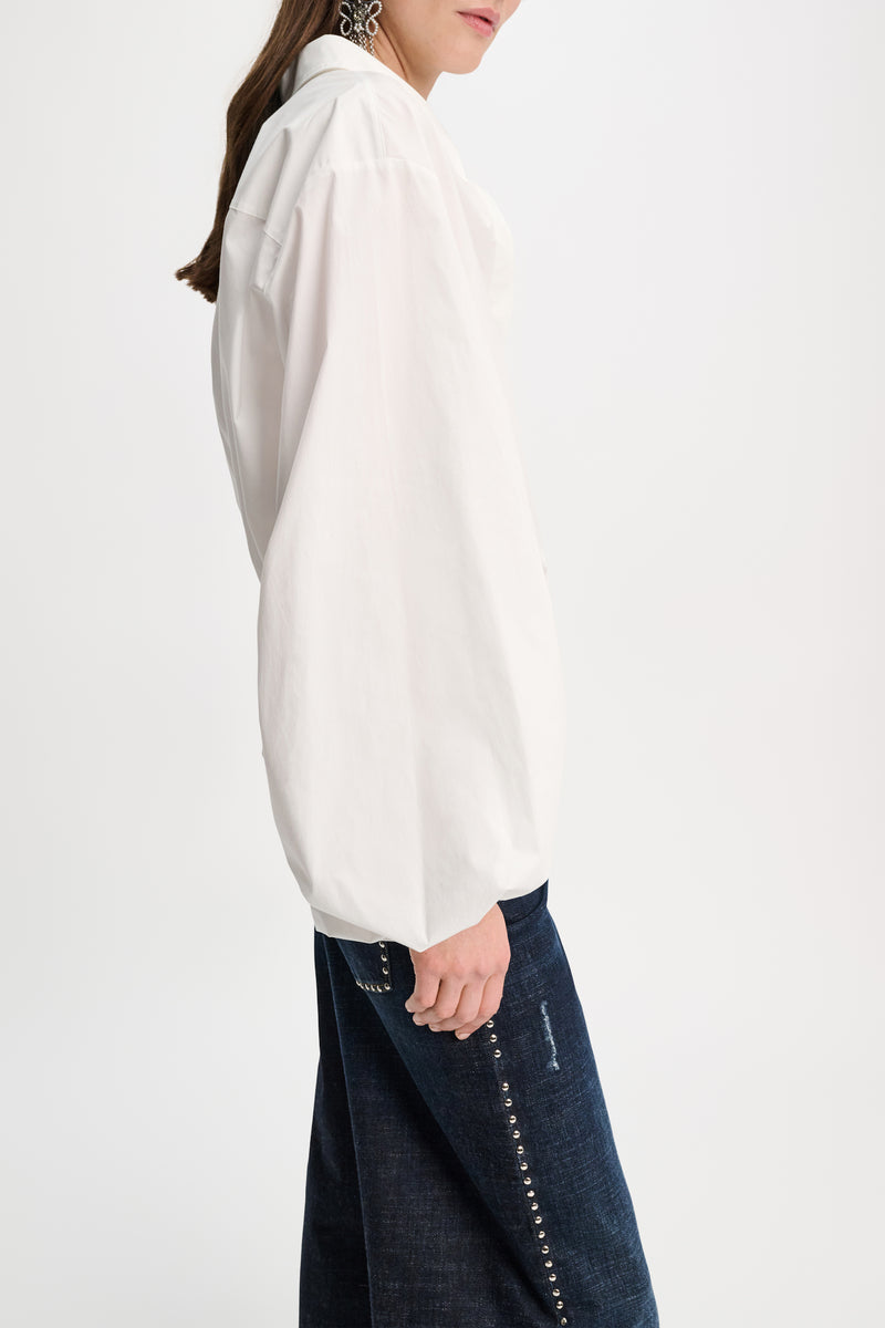 DOROTHEE SCHUMACHER WHITE POPLIN BLOUSE