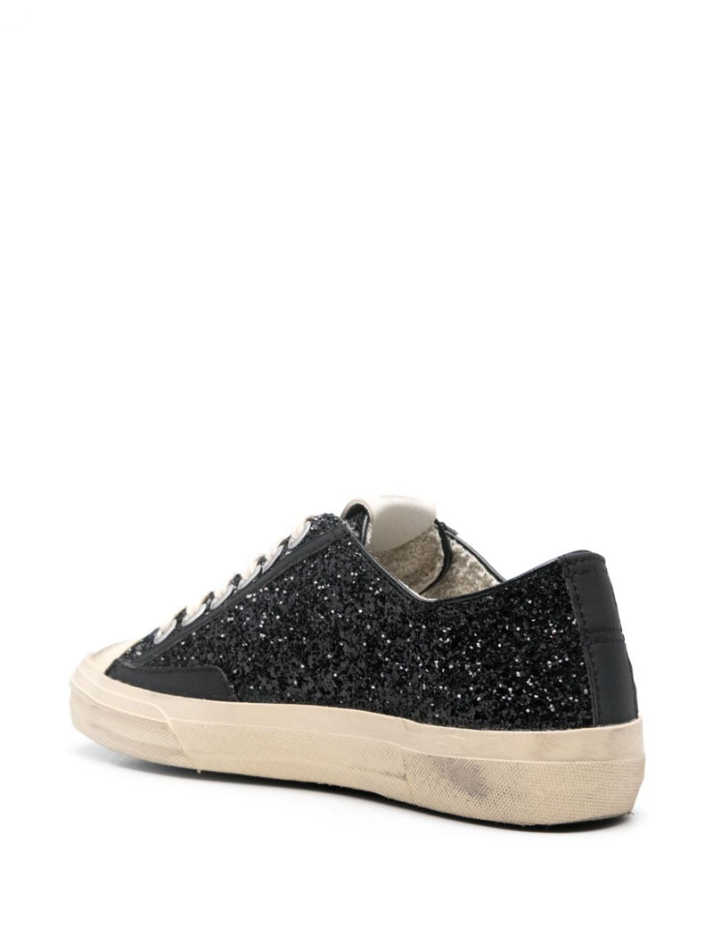 GOLDEN GOOSE V-STAR BLACK GLITTER