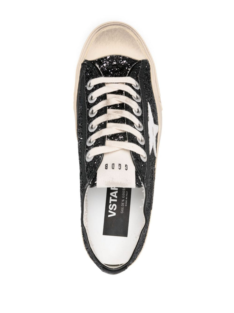 GOLDEN GOOSE V-STAR BLACK GLITTER