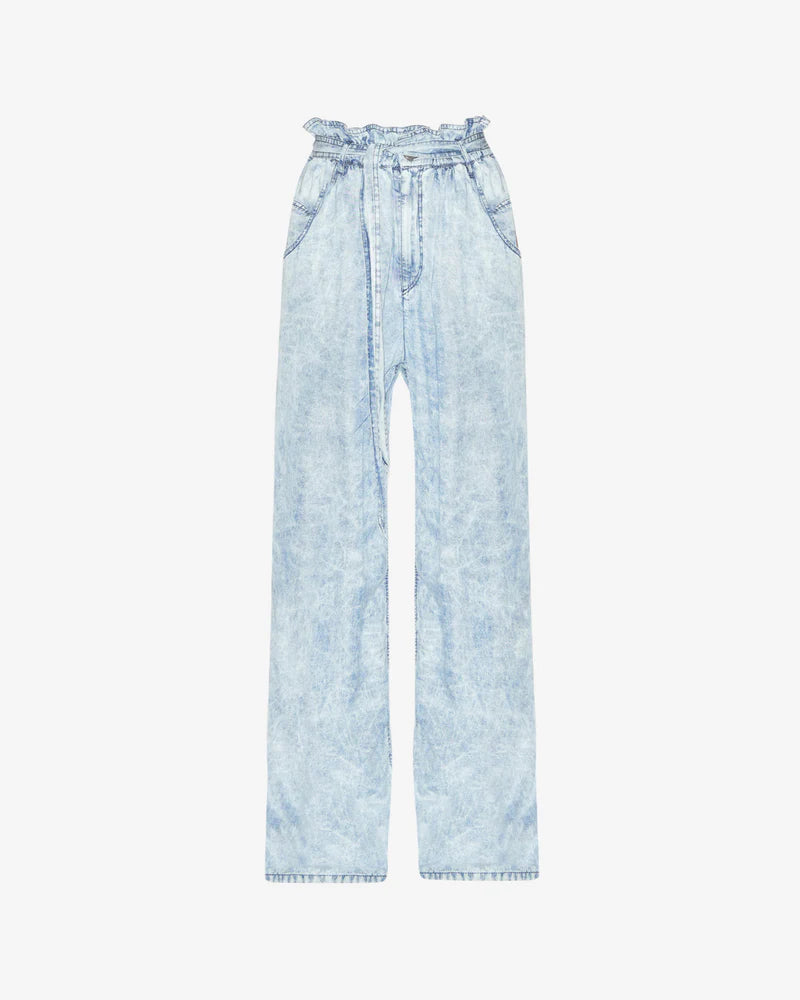 ISABEL MARANT ETOILE BLUE-DENIM EFFECT PRIANA PANTS