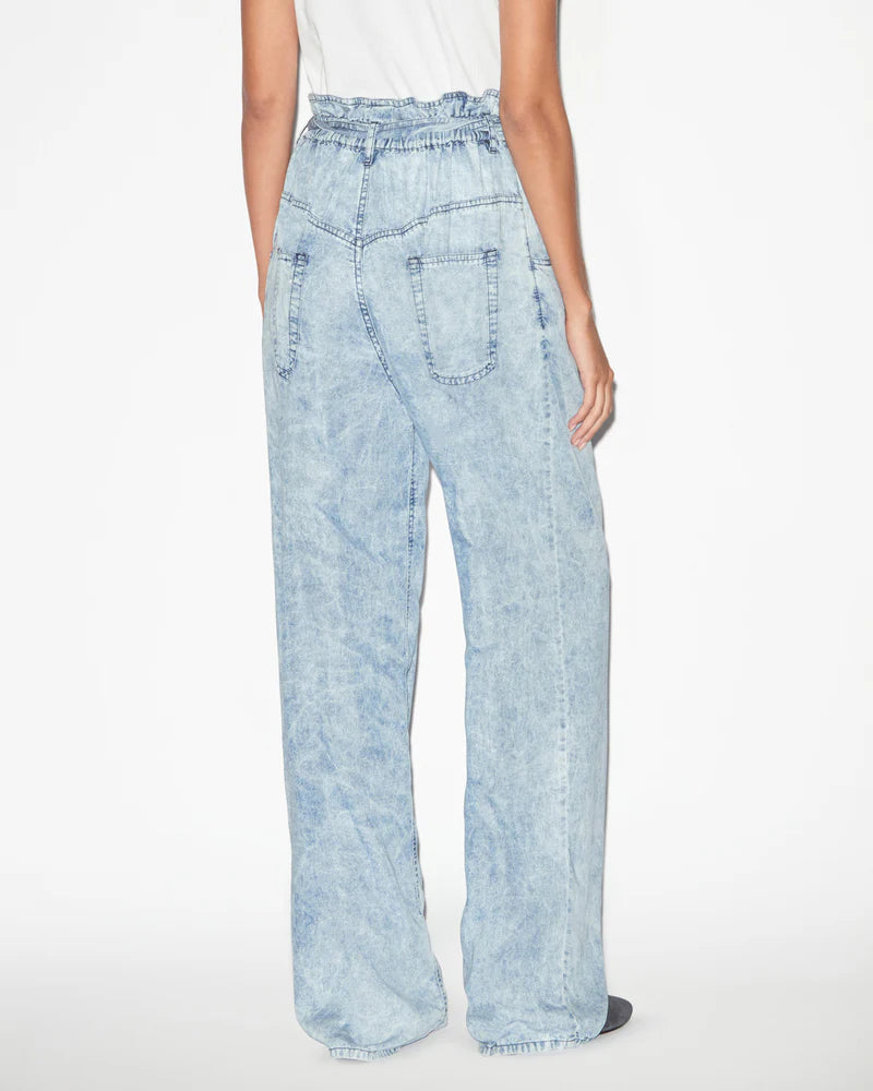 ISABEL MARANT ETOILE BLUE-DENIM EFFECT PRIANA PANTS