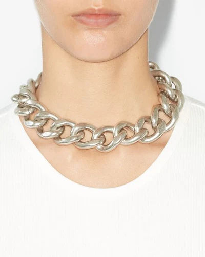 ISABEL MARANT LINKS CHOKER NECKLACE SILVER
