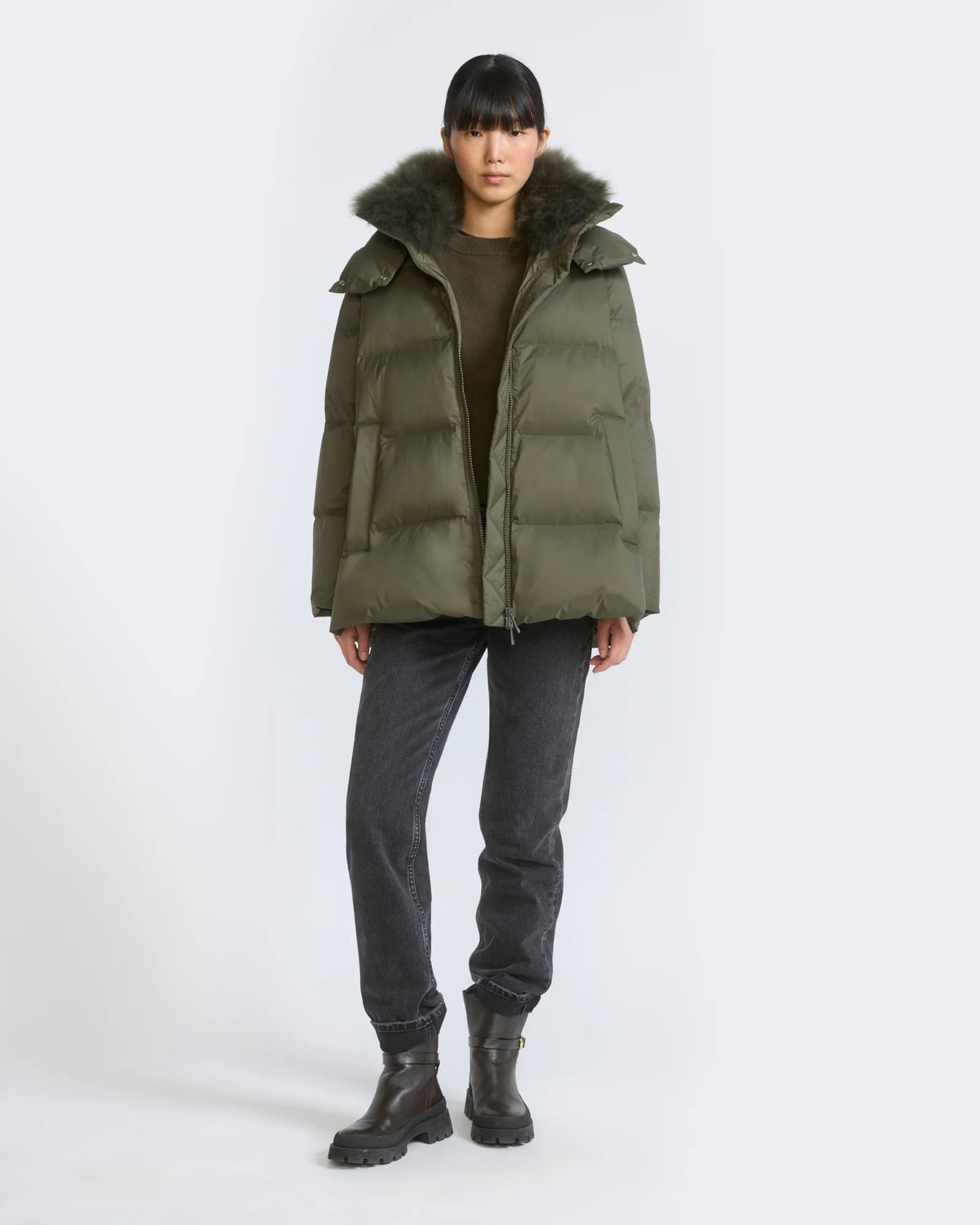 YVES SALOMON DOWN COAT HERBAL TEA