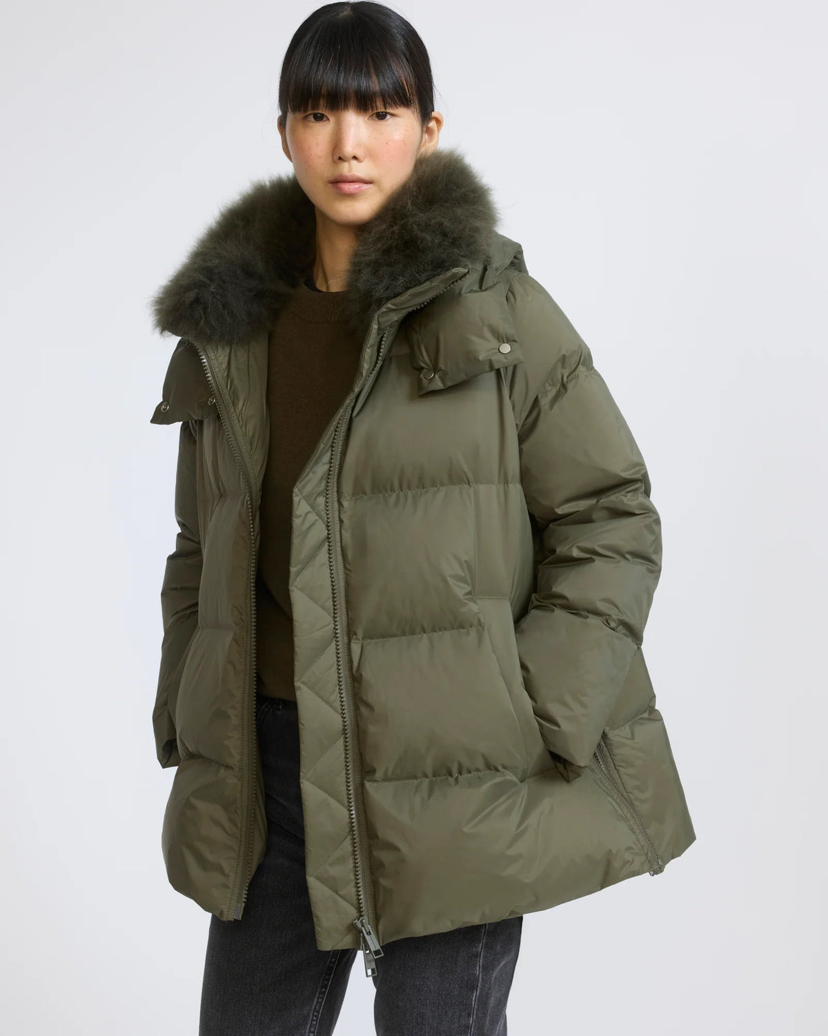 YVES SALOMON DOWN COAT HERBAL TEA