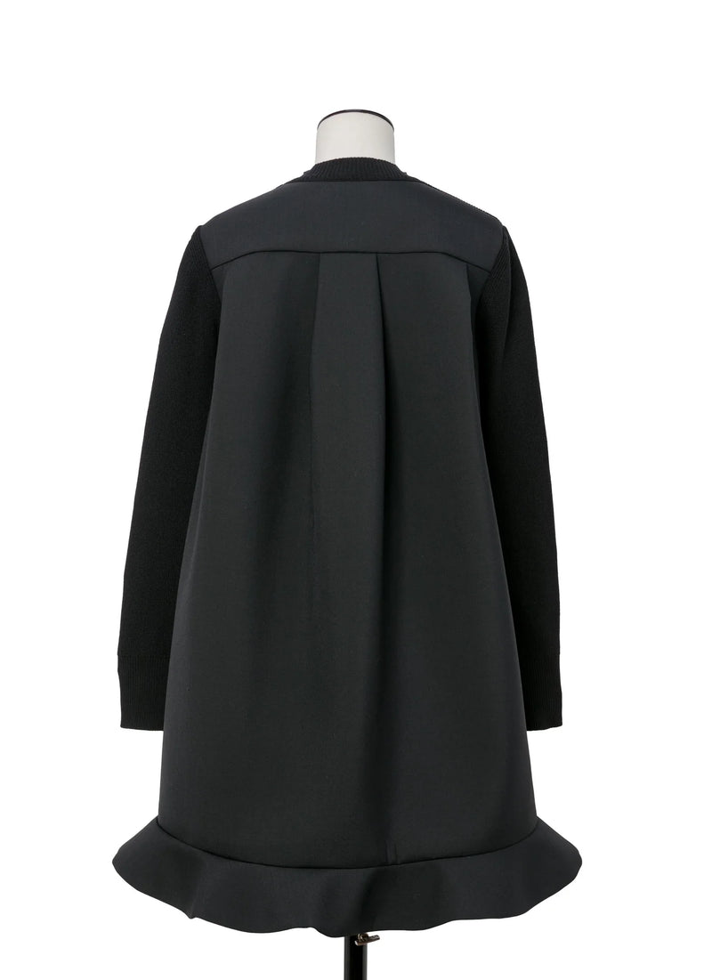 SACAI SUITING MIX KNIT DRESS - BLACK