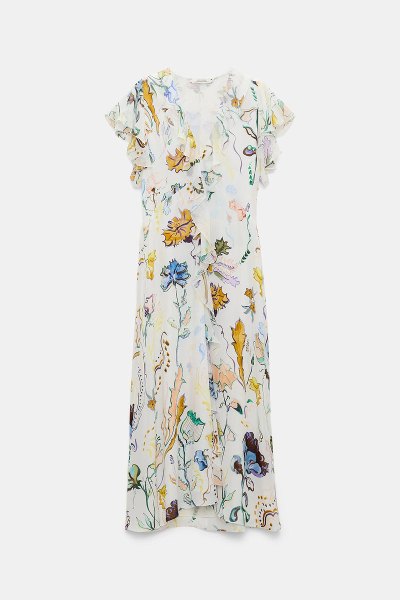 DOROTHEE SCHUMACHER FLORAL & CREAM TWIST DRESS