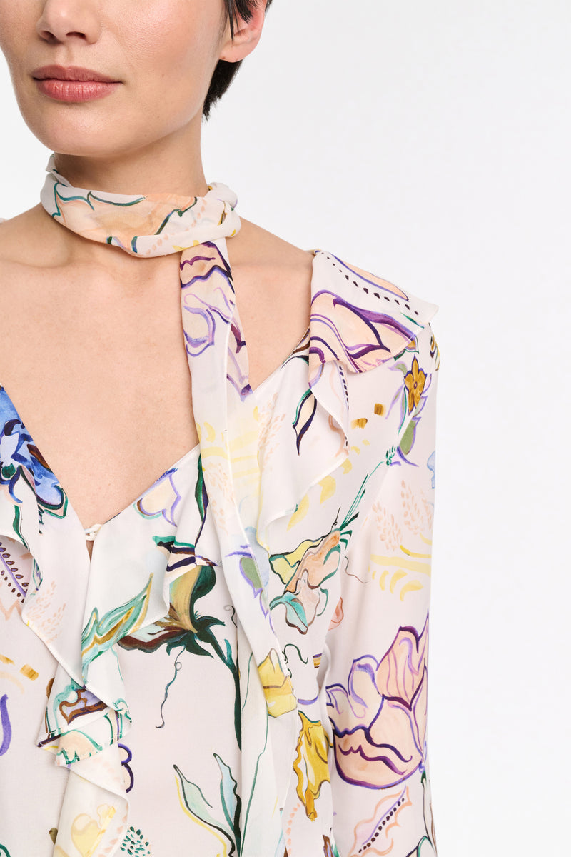 DOROTHEE SCHUMACHER FLORAL TWIST BLOUSE