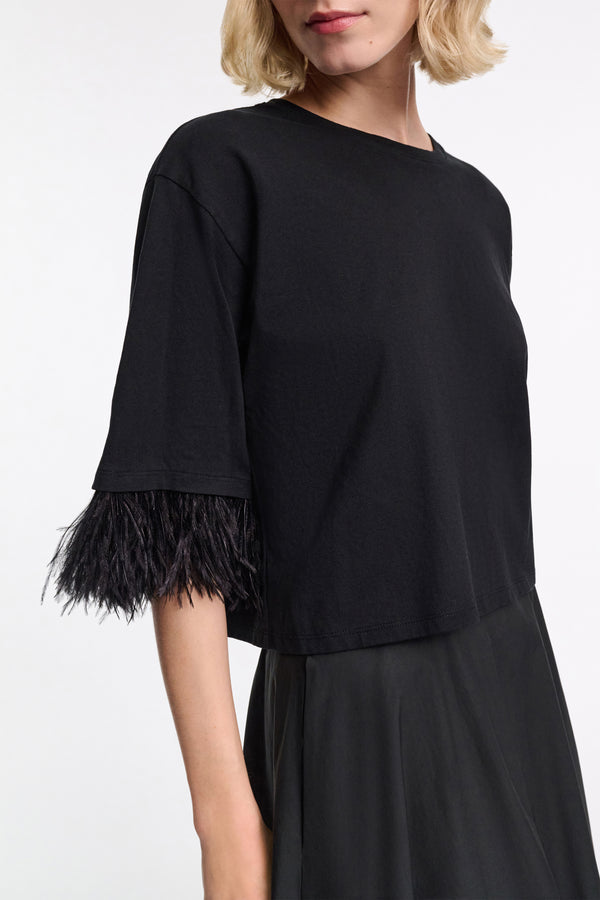 DOROTHEE SCHUMACHER BLACK FEATHER TOP