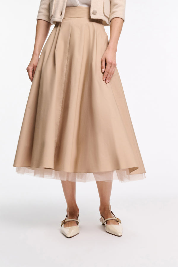 DOROTHEE SCHUMACHER A-LINE BEIGE SKIRT