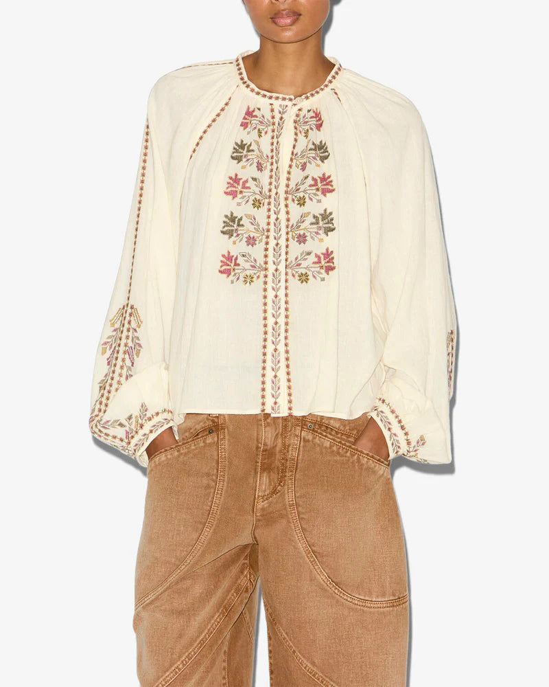 ISABEL MARANT ECRU LYNNE BLOUSE