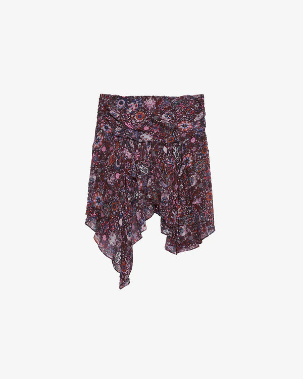 ISABEL MARANT BERENICIA PLUM PRINTED SKIRT