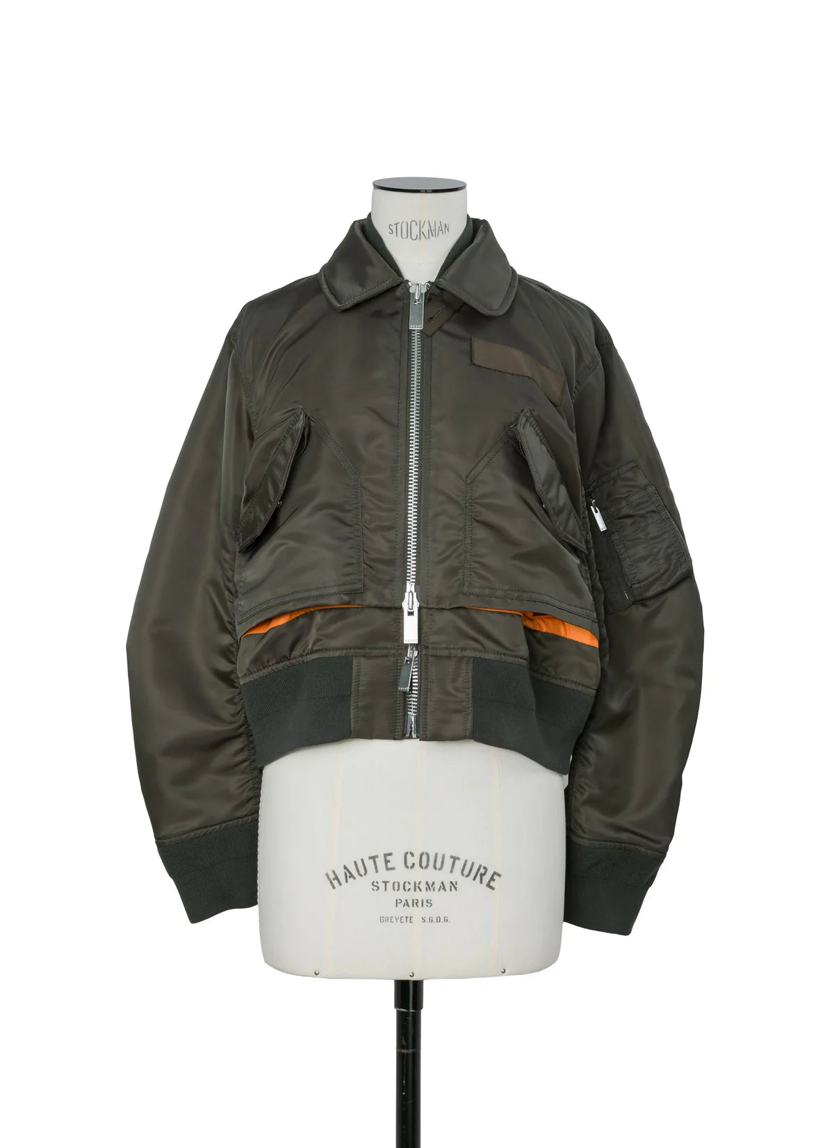 SACAI DARK KHAKI NYLON TWILL BLOUSON