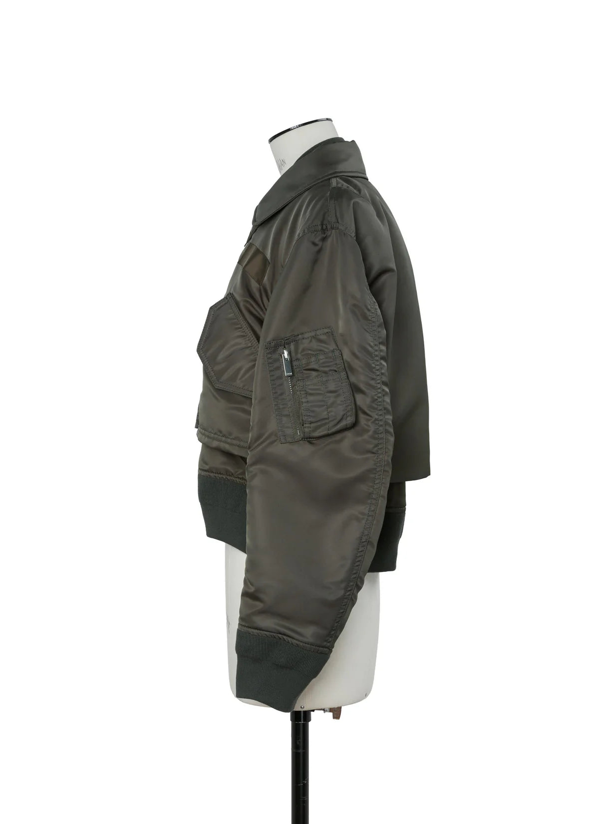 SACAI DARK KHAKI NYLON TWILL BLOUSON