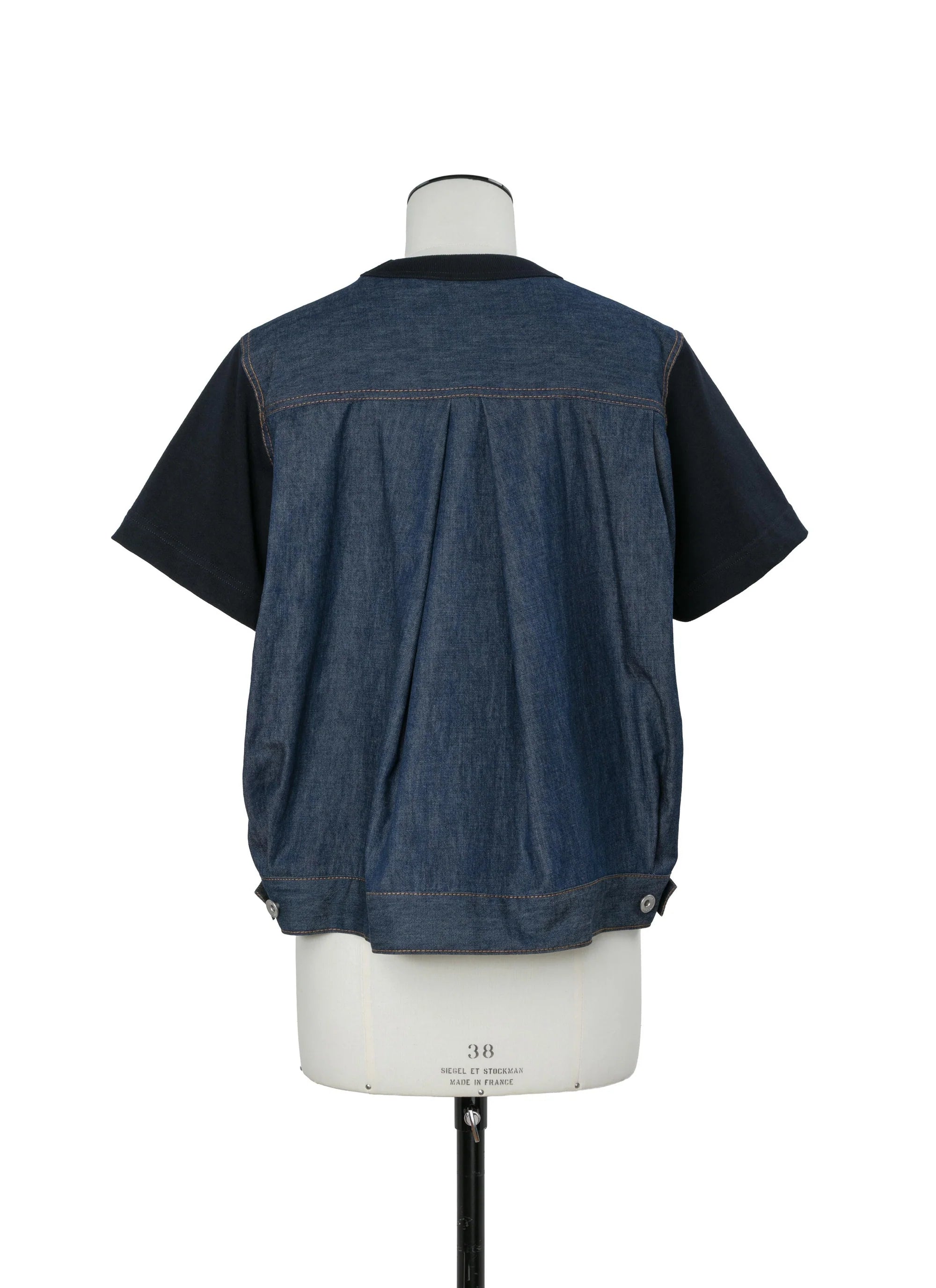 SACAI NAVY BLUE DENIM T-SHIRT