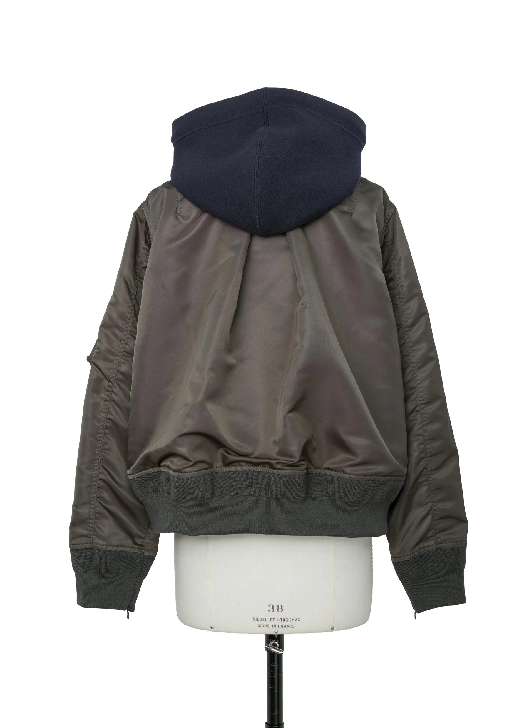 SACAI SPONGE SWEAT HOODIE NAVY/KHAKI