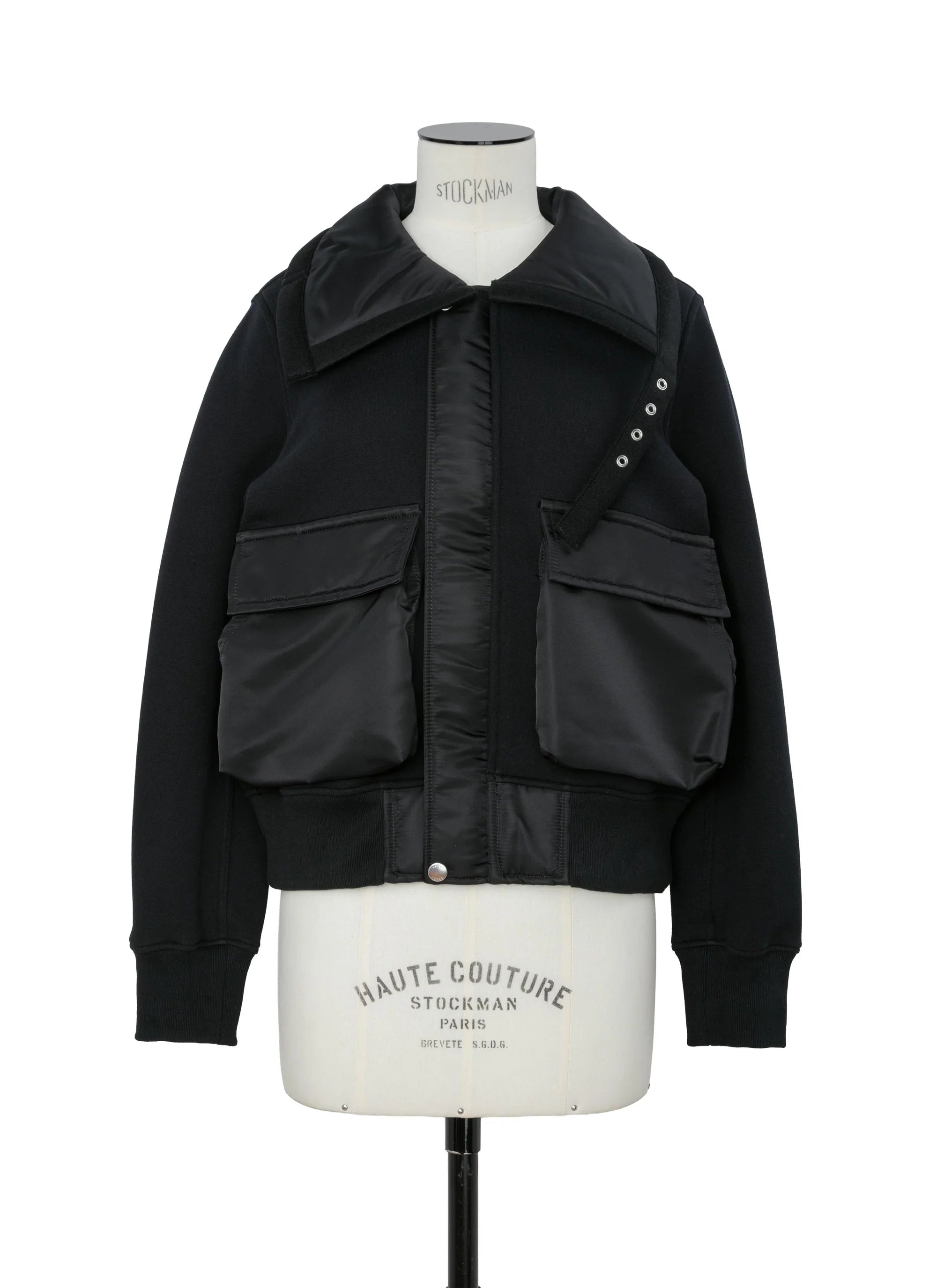 SACAI SPONGE SWEAT BLOUSON BLACK