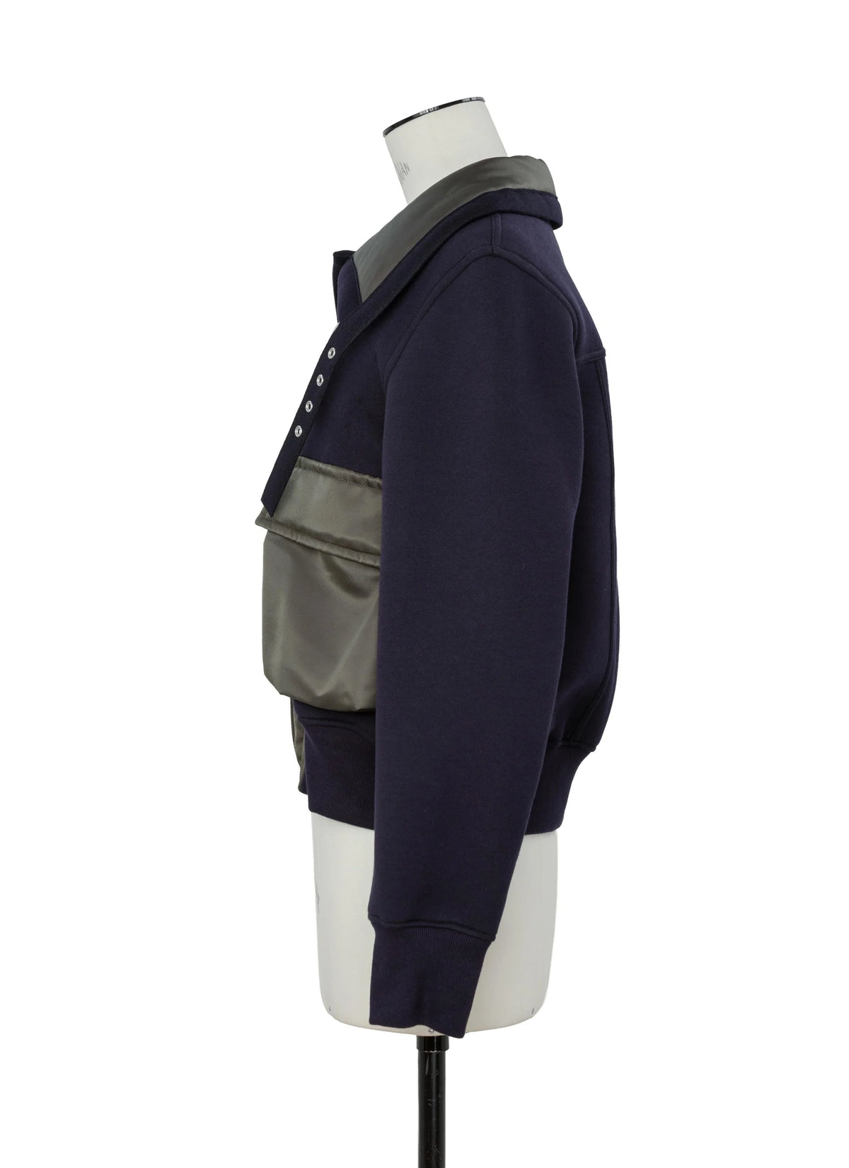 SACAI SPONGE SWEAT BLOUSON NAVY/KHAKI