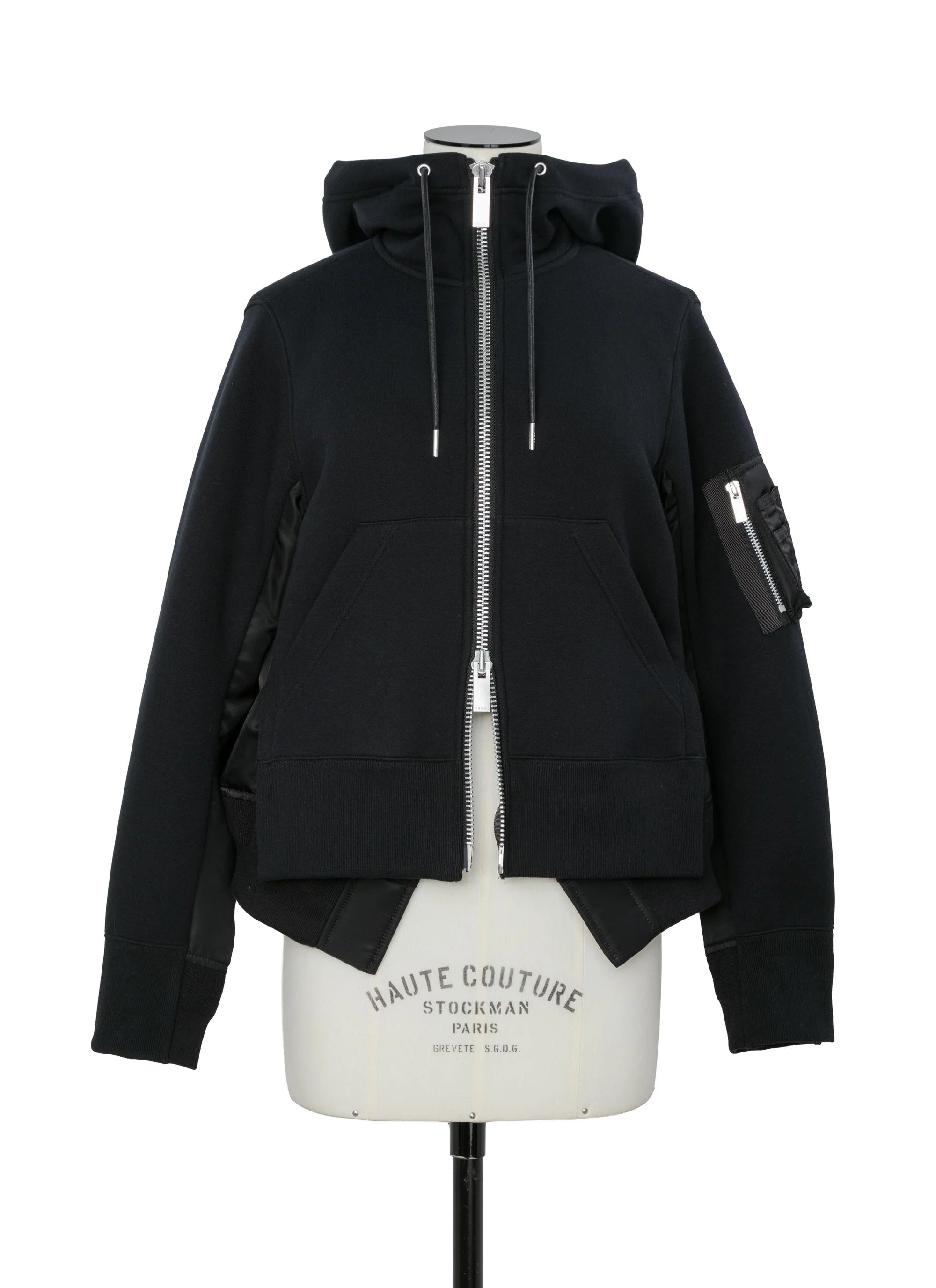 SACAI SPONGE X NYLON HOODIE