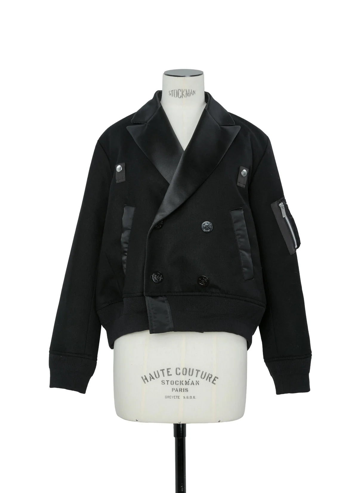 SACAI WOOL X NYLON TWILL JACKET